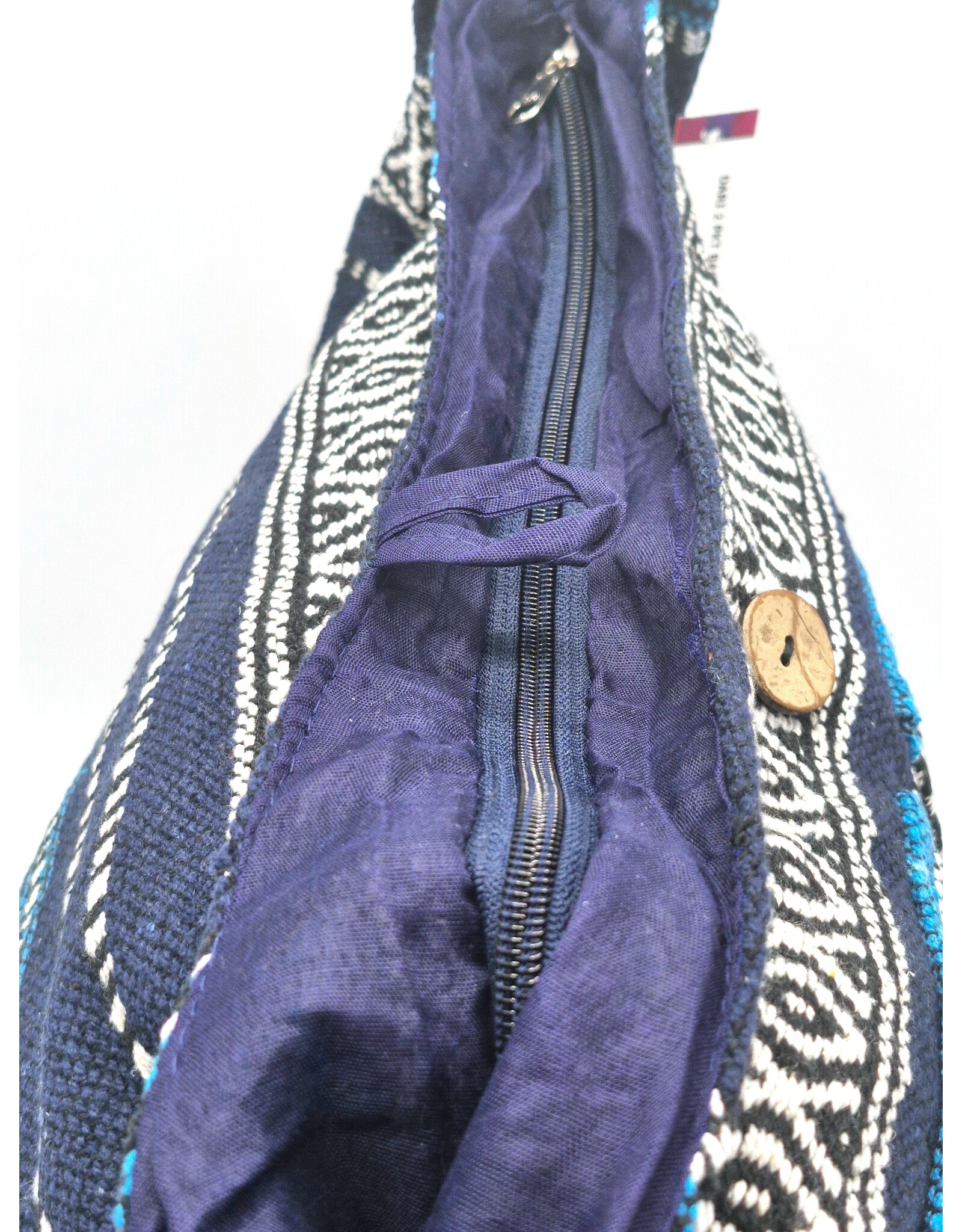 Trukado Fashion bags - Hobo bag Woven Fabric with Ethnic Pattern  Blue