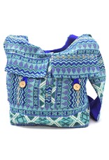 Trukado Modieus - Hobotas Geweven Stof met Etnisch Patroon Turquoise-Blauw