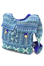 Trukado Fashion bags - Hobo bag Woven Fabric with Ethnic Pattern Turquoise-Blue