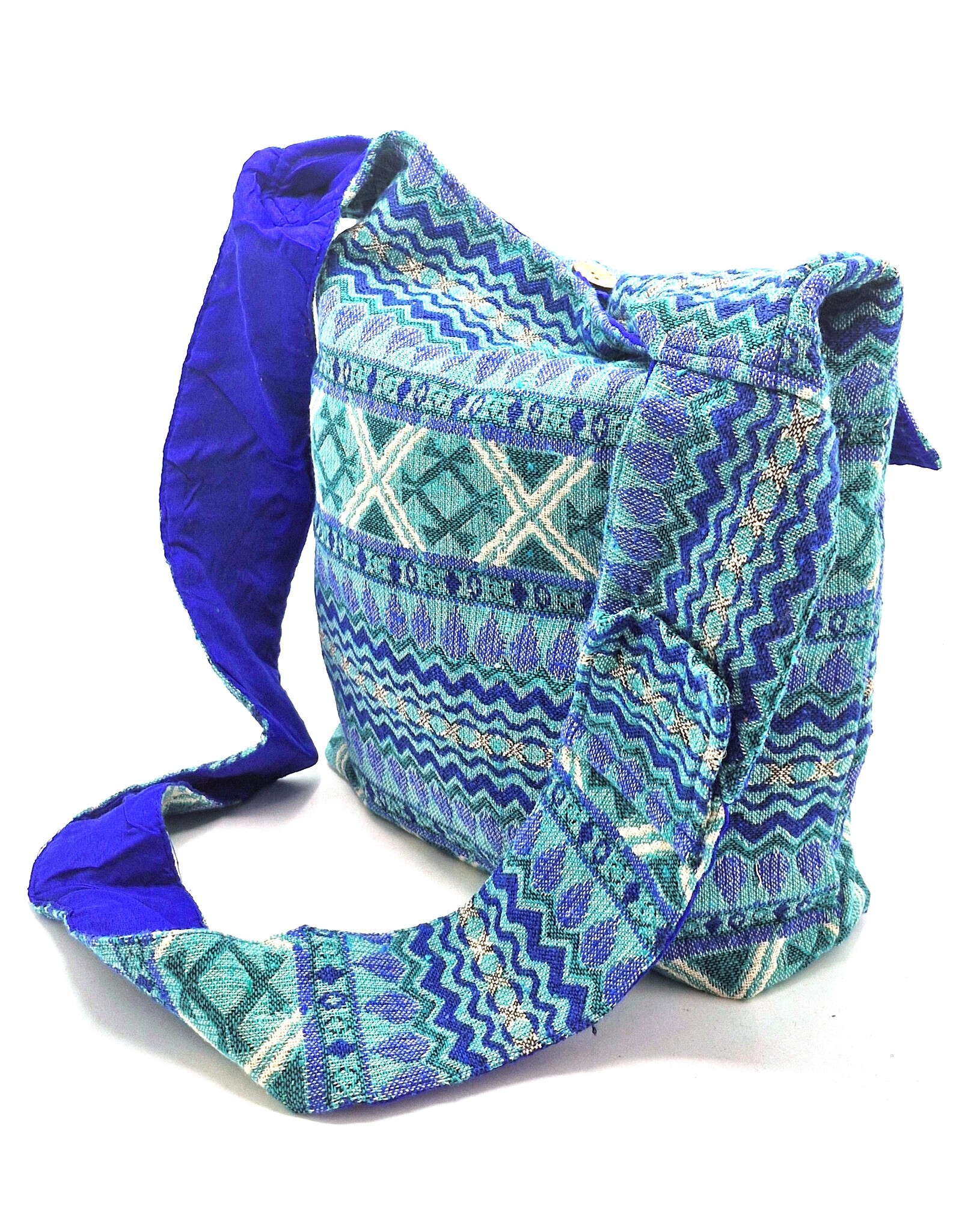 Trukado Modieus - Hobotas Geweven Stof met Etnisch Patroon Turquoise-Blauw