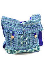 Trukado Fashion bags - Hobo bag Woven Fabric with Ethnic Pattern Turquoise-Blue