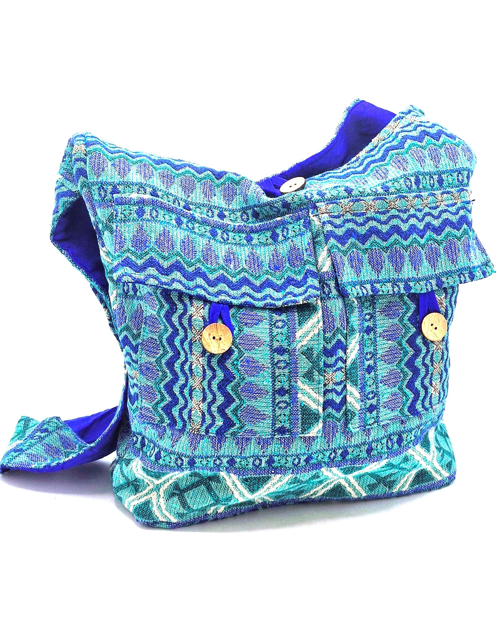 Trukado Modieus - Hobotas Geweven Stof met Etnisch Patroon Turquoise-Blauw