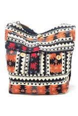 Trukado Fashion bags - Hobo bag Woven Fabric with Ethnic Pattern Orange