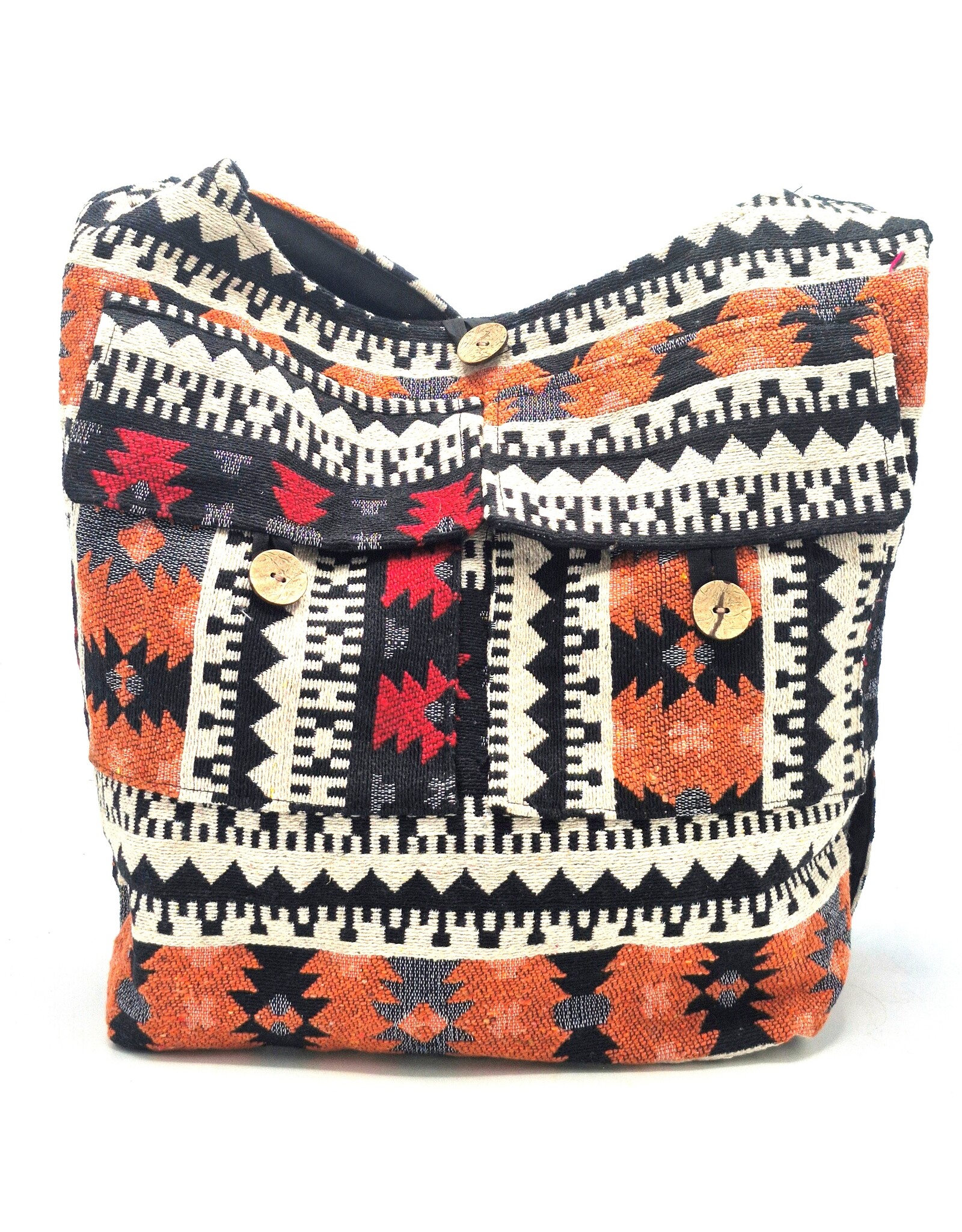 Trukado Fashion bags - Hobo bag Woven Fabric with Ethnic Pattern Orange