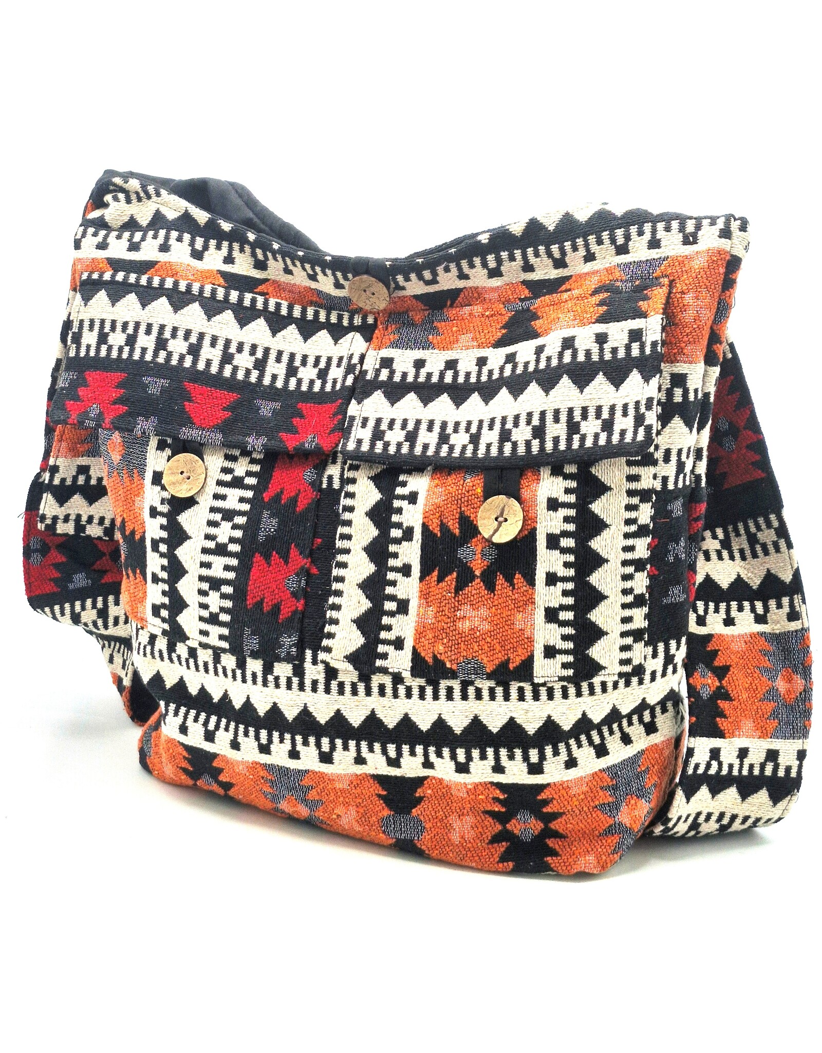 Trukado Fashion bags - Hobo bag Woven Fabric with Ethnic Pattern Orange
