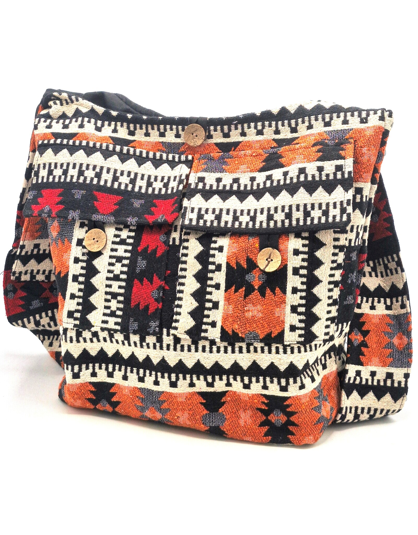 Trukado Fashion bags - Hobo bag Woven Fabric with Ethnic Pattern Orange