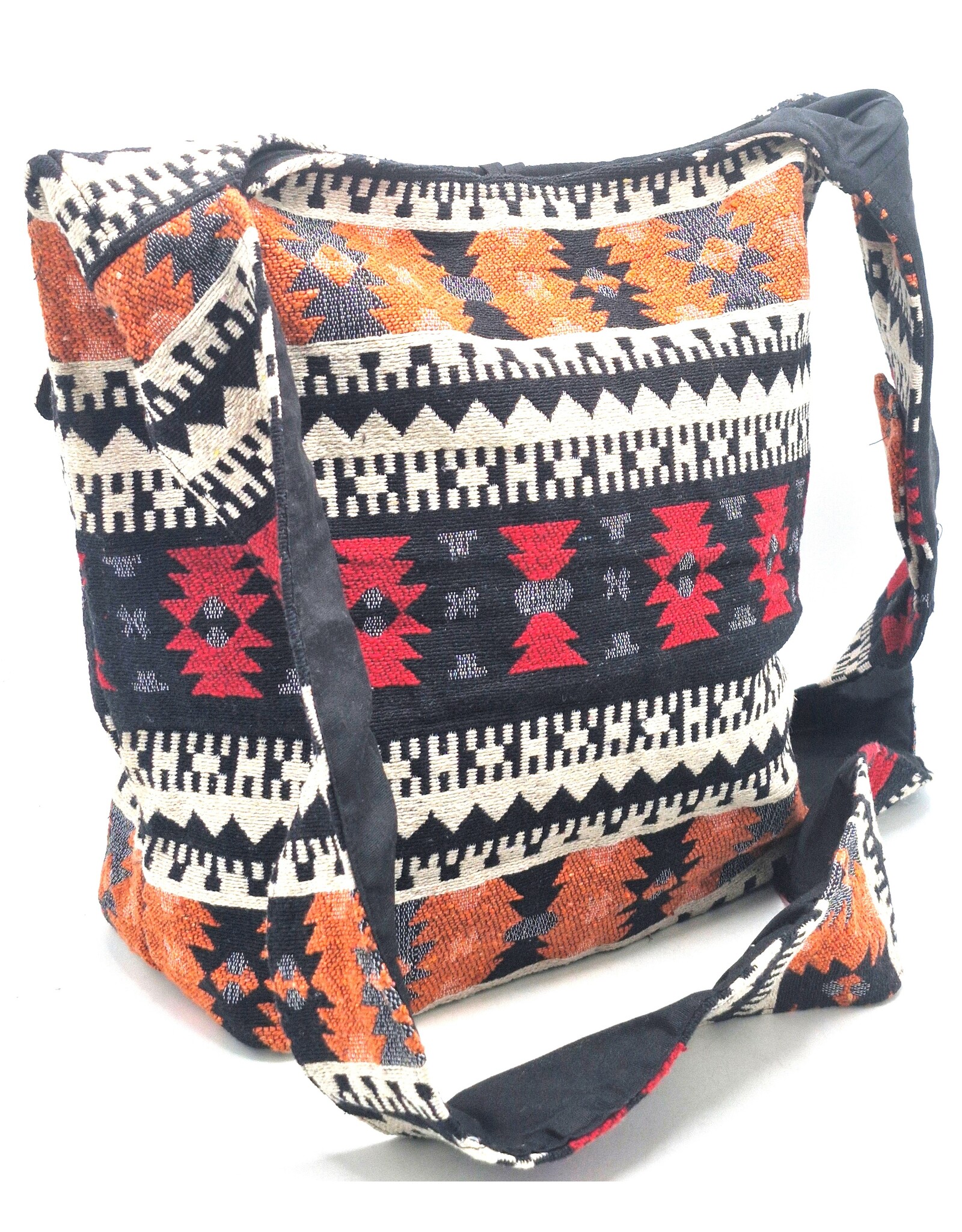 Trukado Fashion bags - Hobo bag Woven Fabric with Ethnic Pattern Orange
