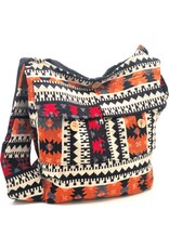Trukado Fashion bags - Hobo bag Woven Fabric with Ethnic Pattern Orange