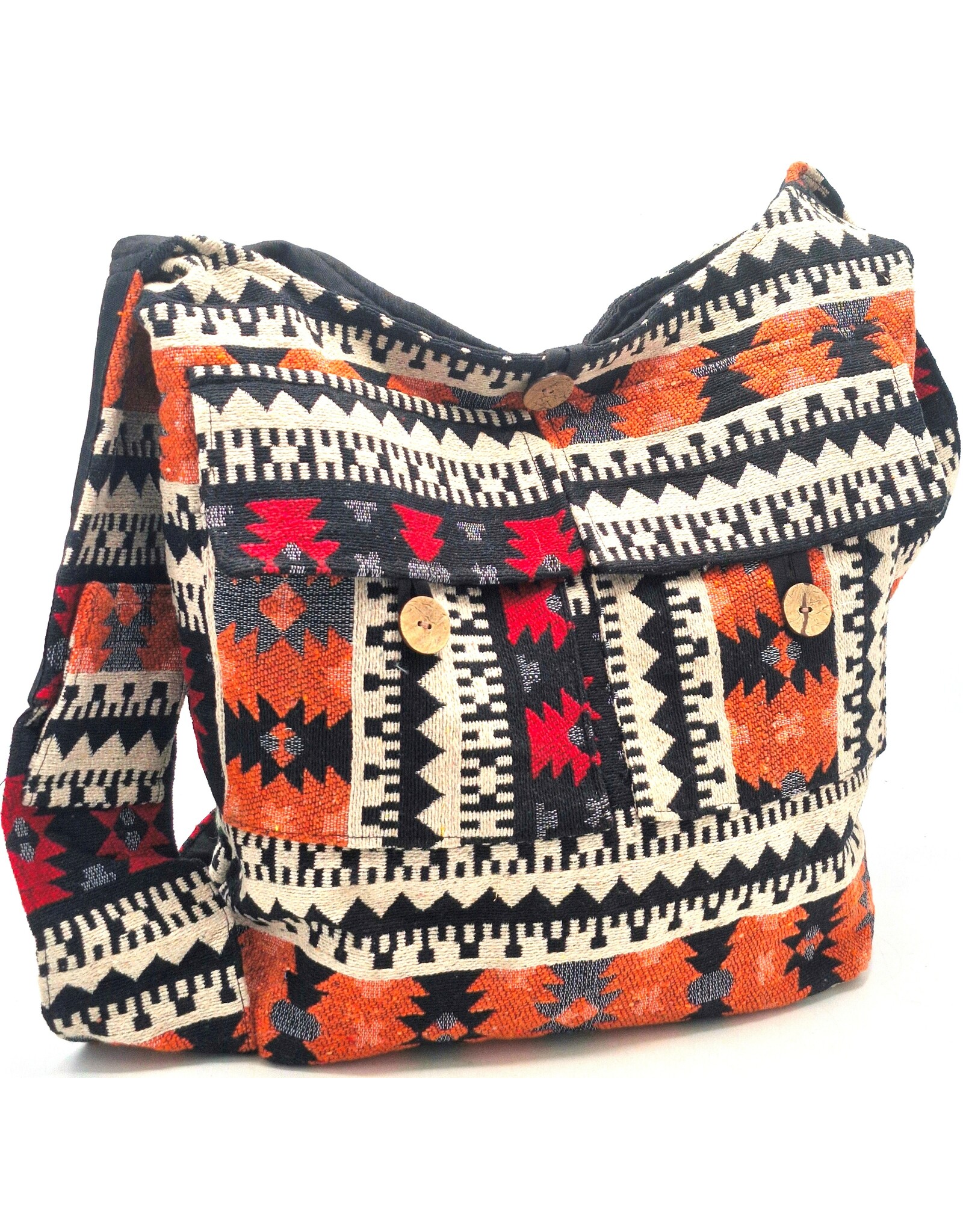 Trukado Fashion bags - Hobo bag Woven Fabric with Ethnic Pattern Orange