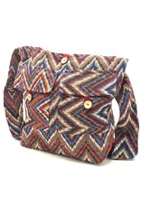 Trukado Fashion bags - Hobo bag Woven Fabric with Ethnic Pattern  Green - red