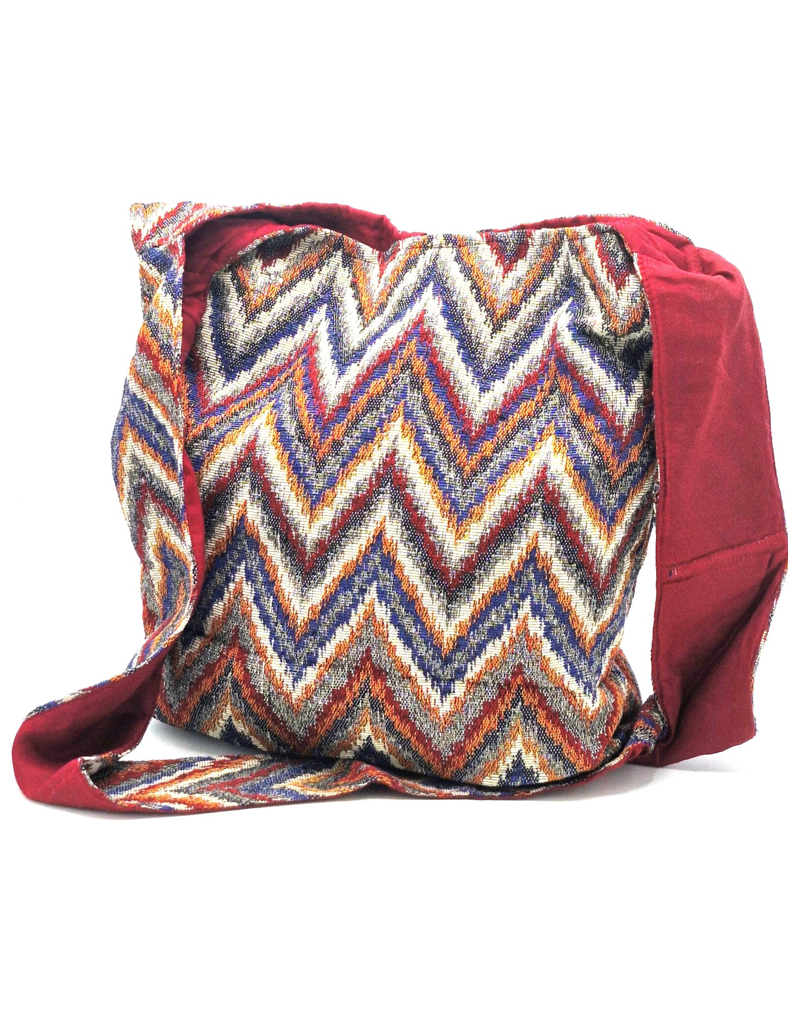 Trukado Fashion bags - Hobo bag Woven Fabric with Ethnic Pattern  Green - red