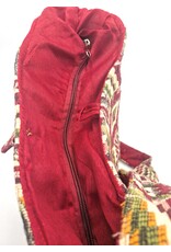 Trukado Fashion bags - Hobo bag Woven Fabric with Ethnic Pattern  Bordeaux-green-mustard