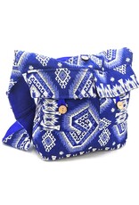 Trukado Modieus - Hobotas Geweven Stof met Etnisch Patroon Blauw-wit