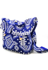 Trukado Fashion bags - Hobo bag Woven Fabric with Ethnic Pattern  Blue-white