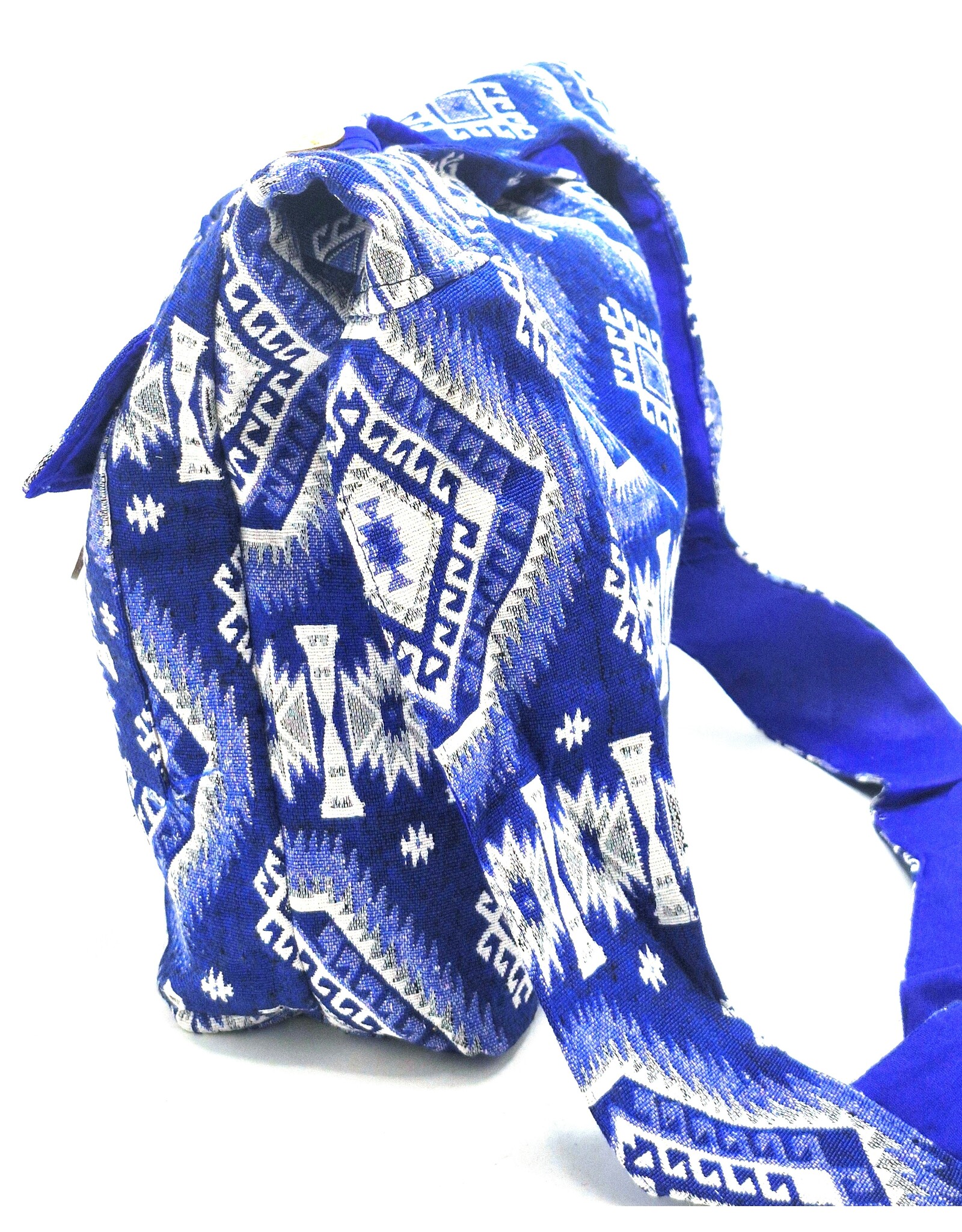 Trukado Fashion bags - Hobo bag Woven Fabric with Ethnic Pattern  Blue-white