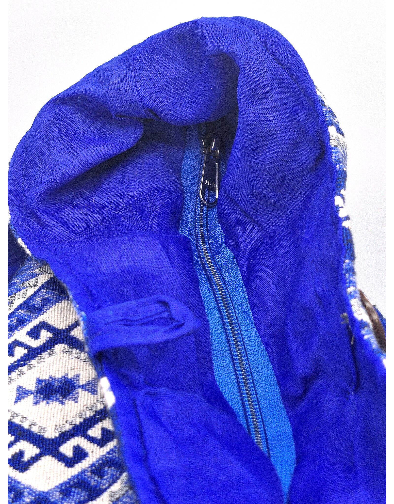 Trukado Fashion bags - Hobo bag Woven Fabric with Ethnic Pattern  Blue-white