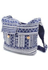 Trukado Fashion bags - Hobo bag Woven Fabric with Ethnic Pattern Denim blue