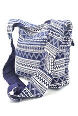 Trukado Fashion bags - Hobo bag Woven Fabric with Ethnic Pattern Denim blue