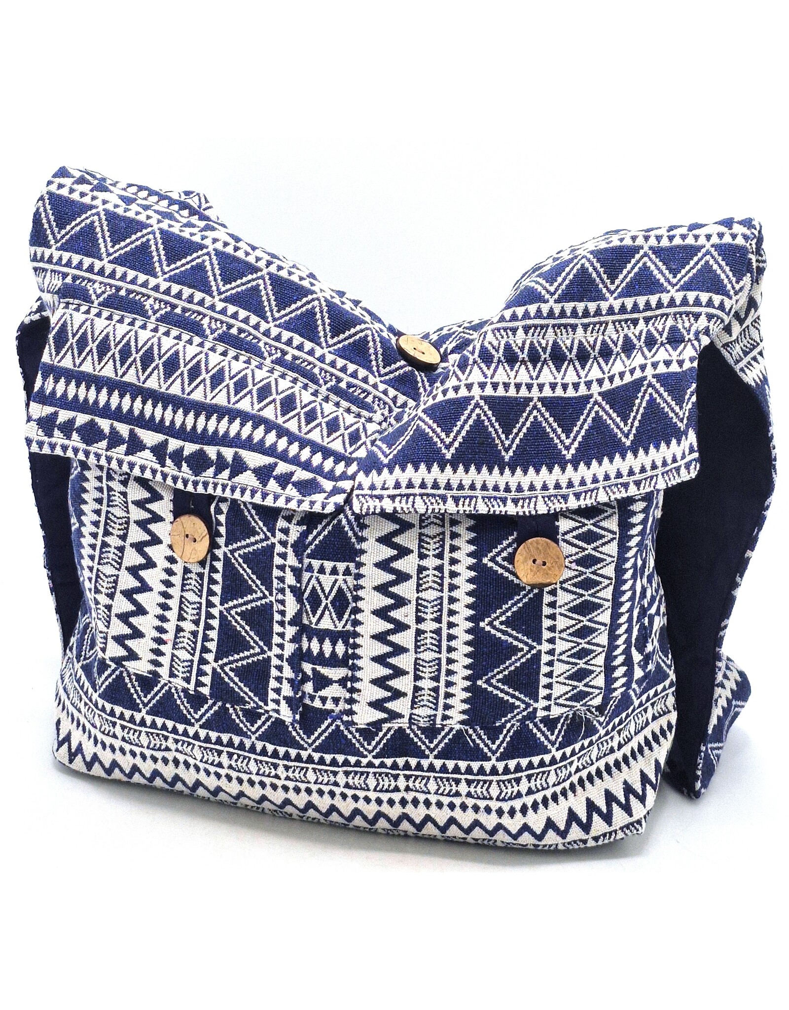 Trukado Fashion bags - Hobo bag Woven Fabric with Ethnic Pattern Denim blue