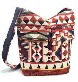 Trukado Hobo bag Woven Fabric with Ethnic Pattern