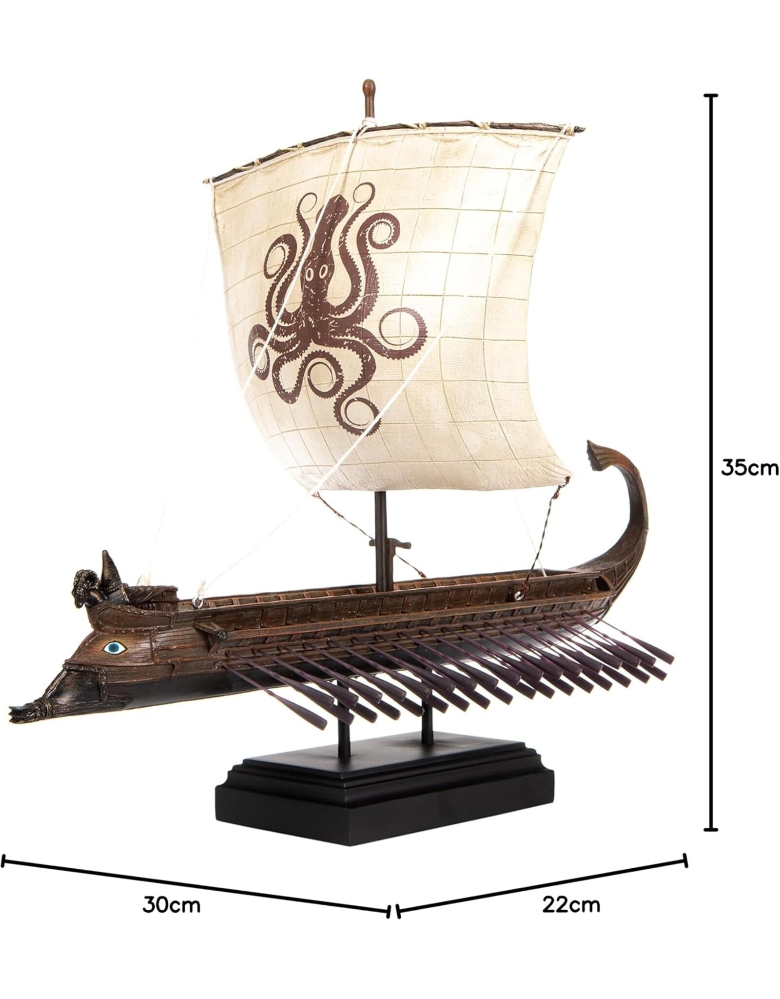 Veronese Design Giftware & Lifestyle - Grieks Roeischip Trireem met Krakenzeil - Veronese Design