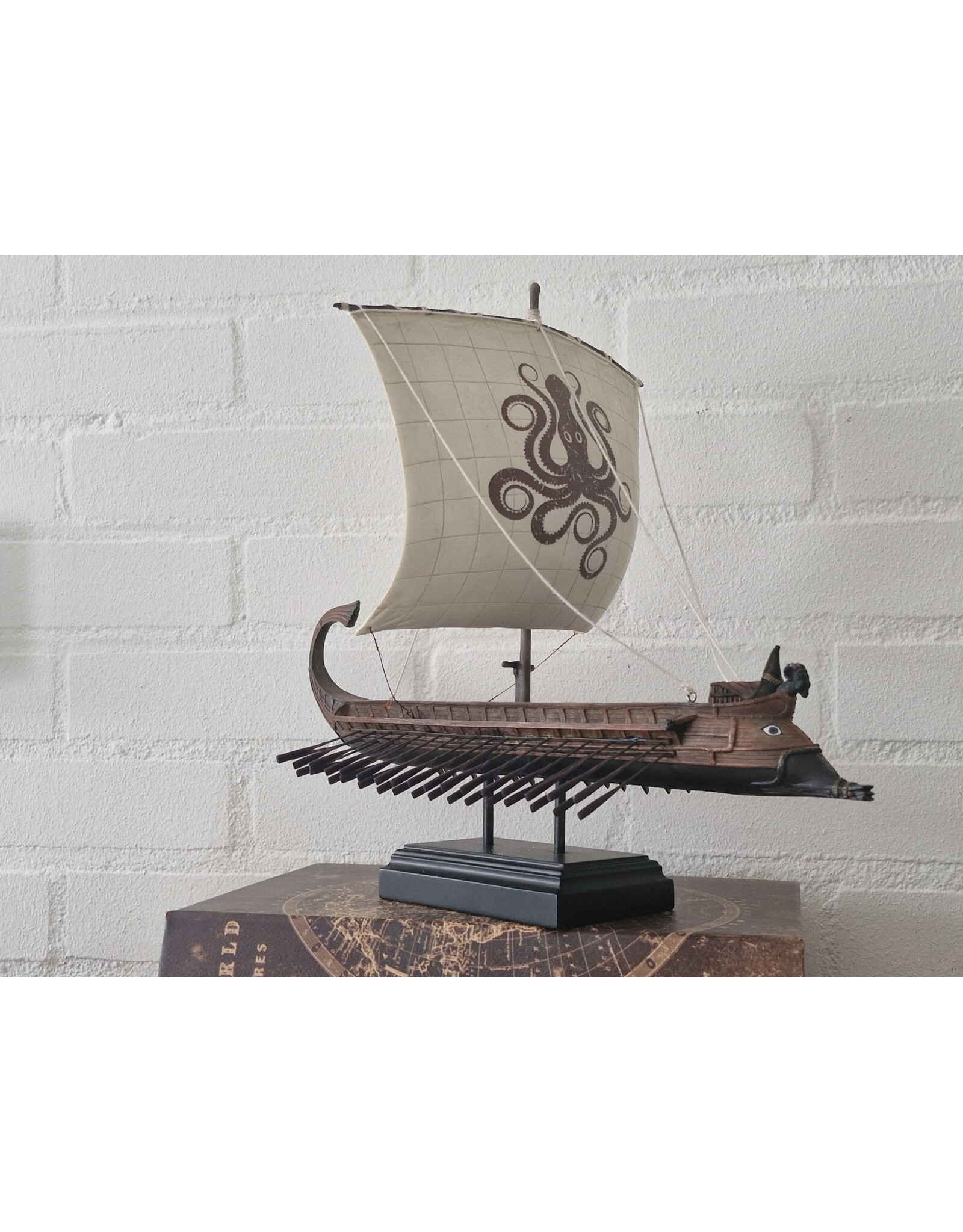 Veronese Design Giftware & Lifestyle - Greek Triremes Row Ship with Kraken Sail - Veronese Design