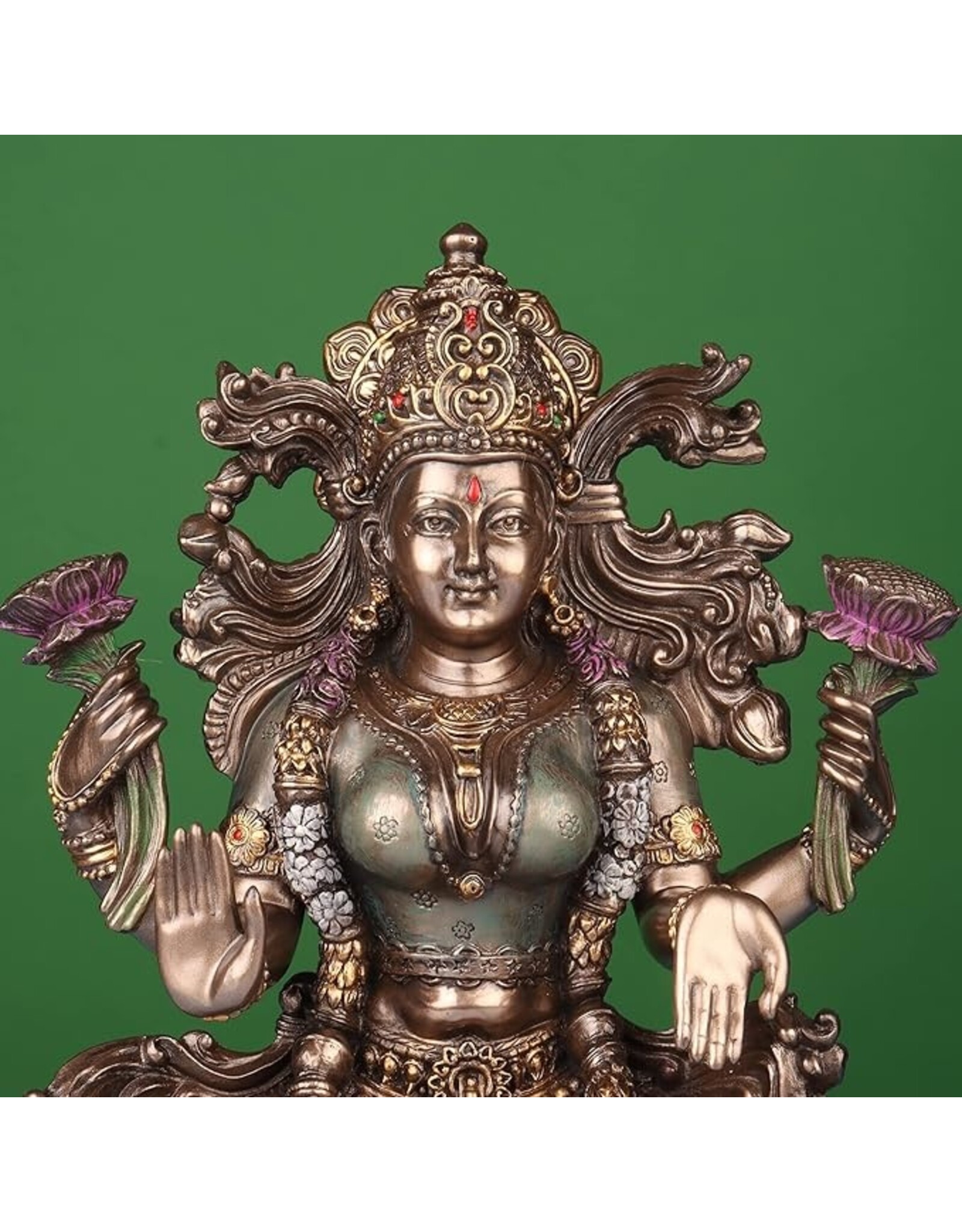 Veronese Design Giftware Beelden Collectables  - Lakshmi ittend op Lotus 23,5cm Veronese Design