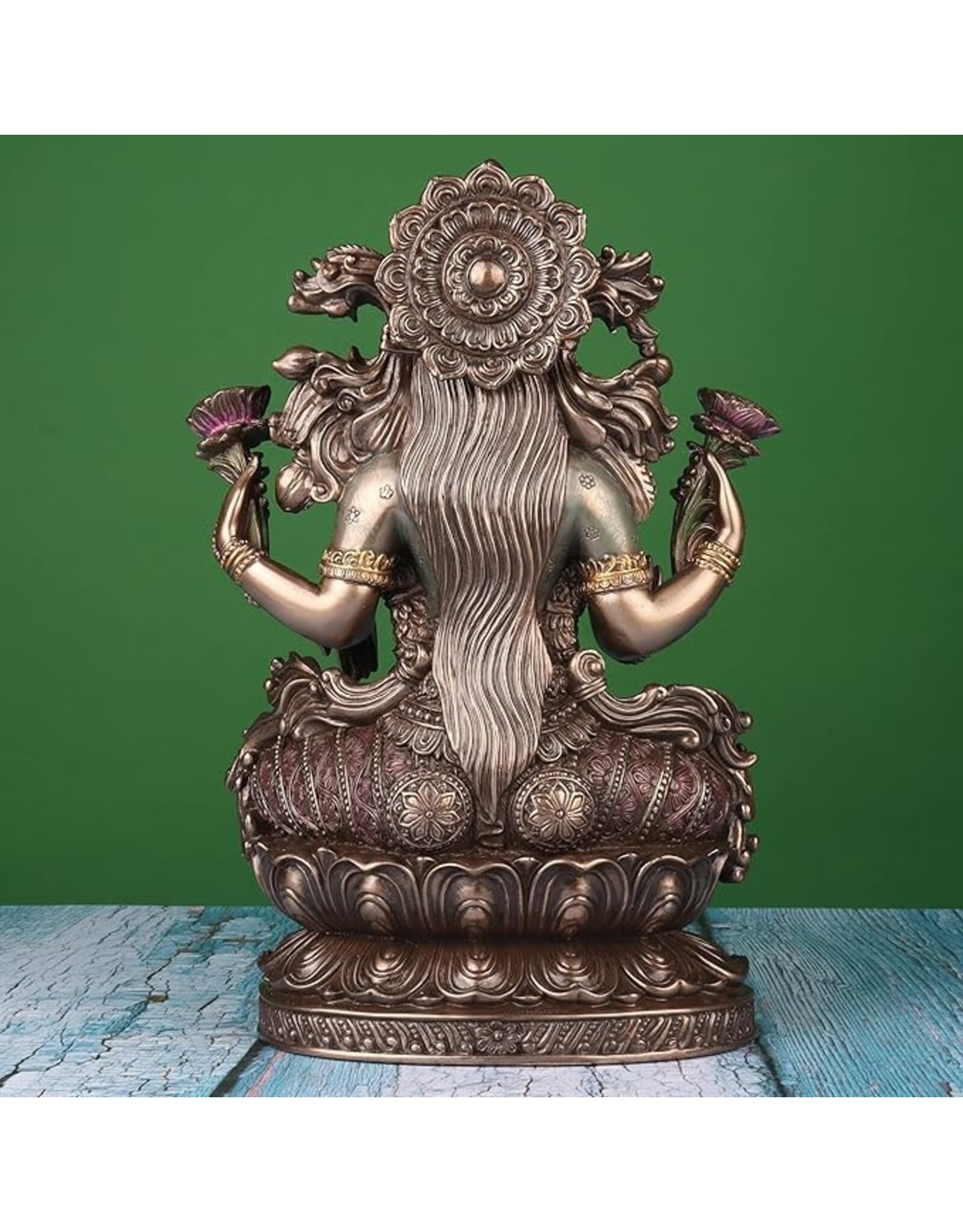 Veronese Design Giftware Beelden Collectables  - Lakshmi ittend op Lotus 23,5cm Veronese Design