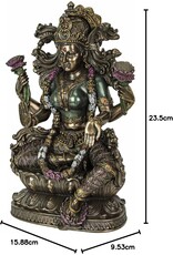 Veronese Design Giftware Beelden Collectables  - Lakshmi ittend op Lotus 23,5cm Veronese Design