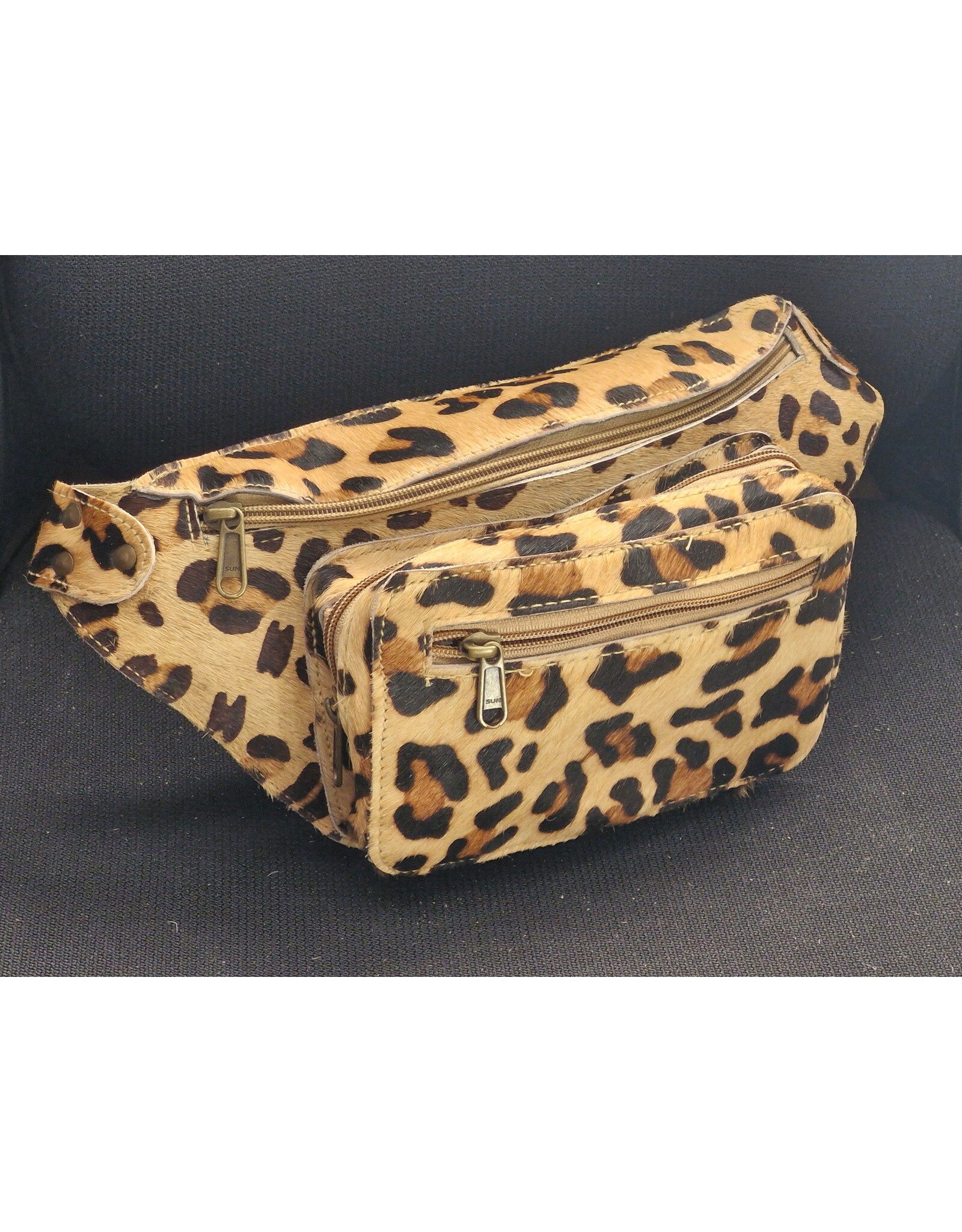 Trukado Leren Festivaltasjes, heuptassen en riemtassen - Koeienhuid Heuptas / Crossbody / Fanny Pack - Luipaard print