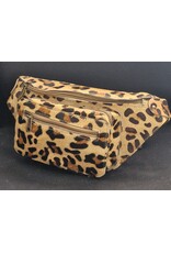 Trukado Leather Festival bags, waist bags and belt bags - Cowhide Waist Bag / Crossbody Bag / Fanny Pack - Leopard Print