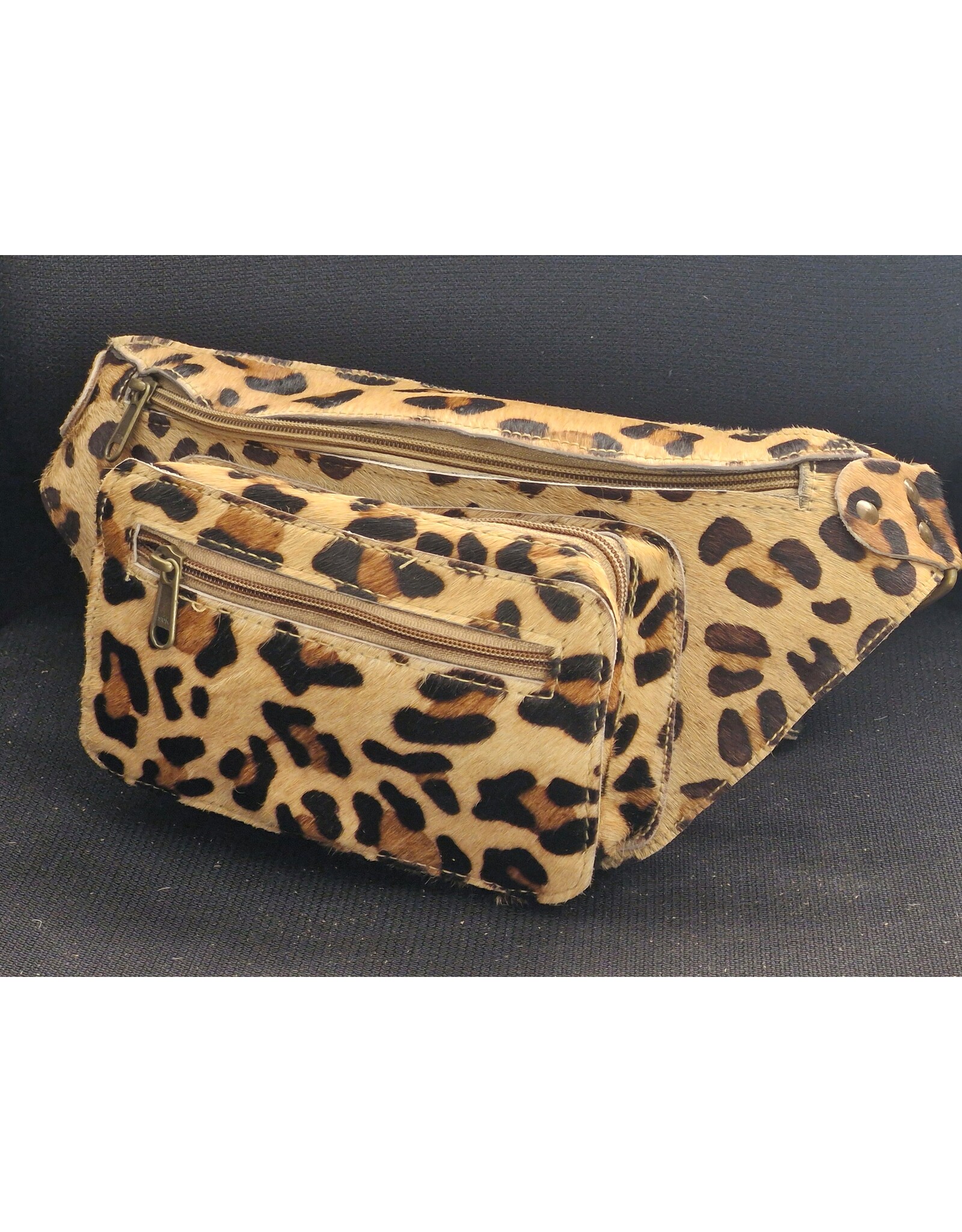 Trukado Leren Festivaltasjes, heuptassen en riemtassen - Koeienhuid Heuptas / Crossbody / Fanny Pack - Luipaard print