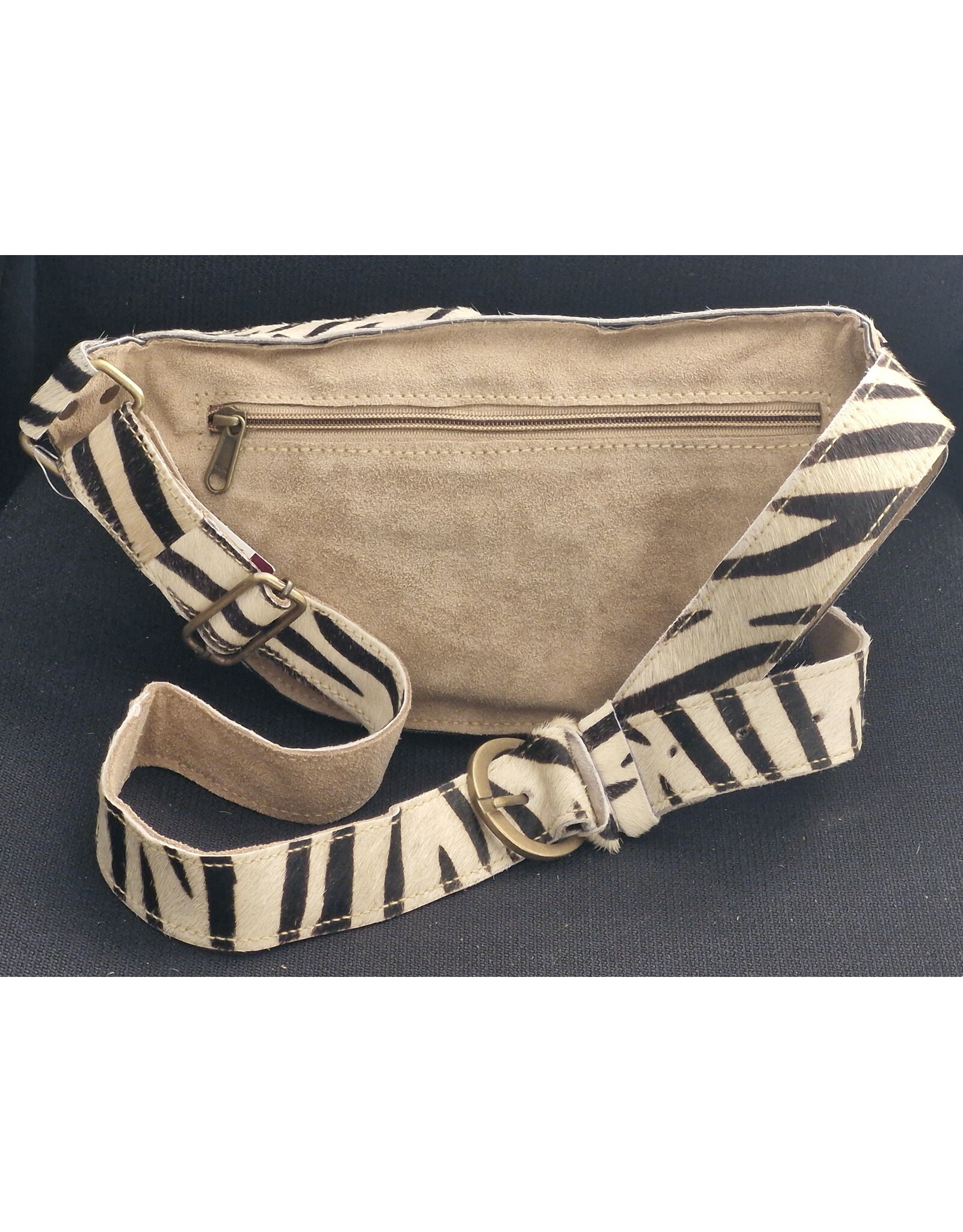 Trukado Leather Festival bags, waist bags and belt bags - Cowhide Waist Bag / Crossbody / Fanny Pack - Zebra print