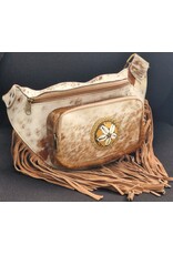 Trukado Leather Festival bags, waist bags and belt bags - Cowhide Waist Bag / Crossbody / Fanny Pack with Fringes, Light Brown