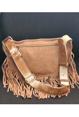Trukado Leather Festival bags, waist bags and belt bags - Cowhide Waist Bag / Crossbody / Fanny Pack with Fringes, Light Brown