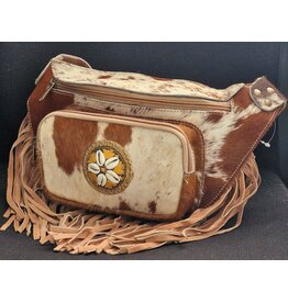 Trukado Cowhide Waist Bag / Crossbody / Fanny Pack with Fringes