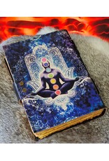 BB Miscellaneous - Leren Notitieboek Meditatie Zeven Chakra' s 18x13cm
