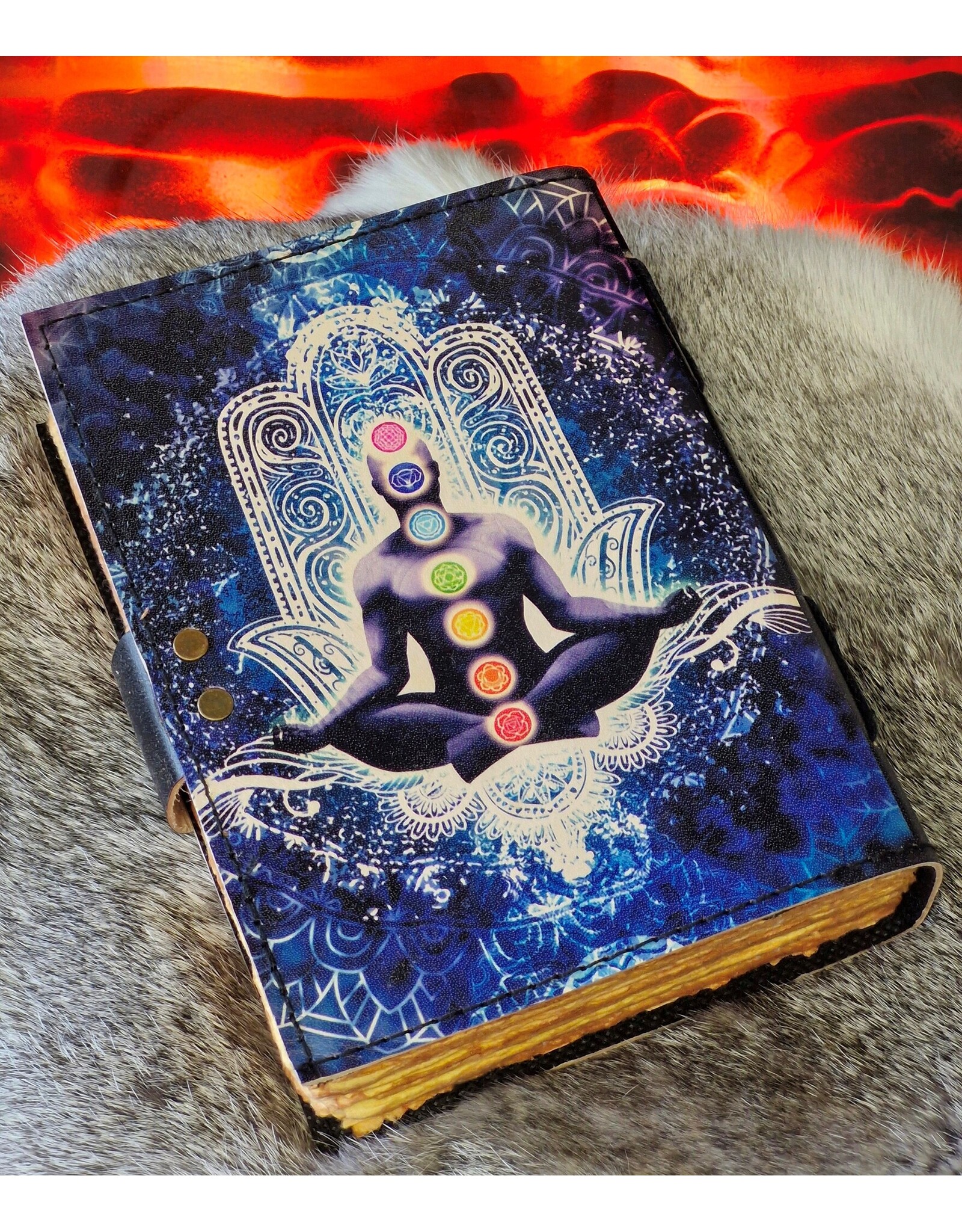 BB Miscellaneous - Leather Journal Meditatieon Seven Chakras 18x13cm