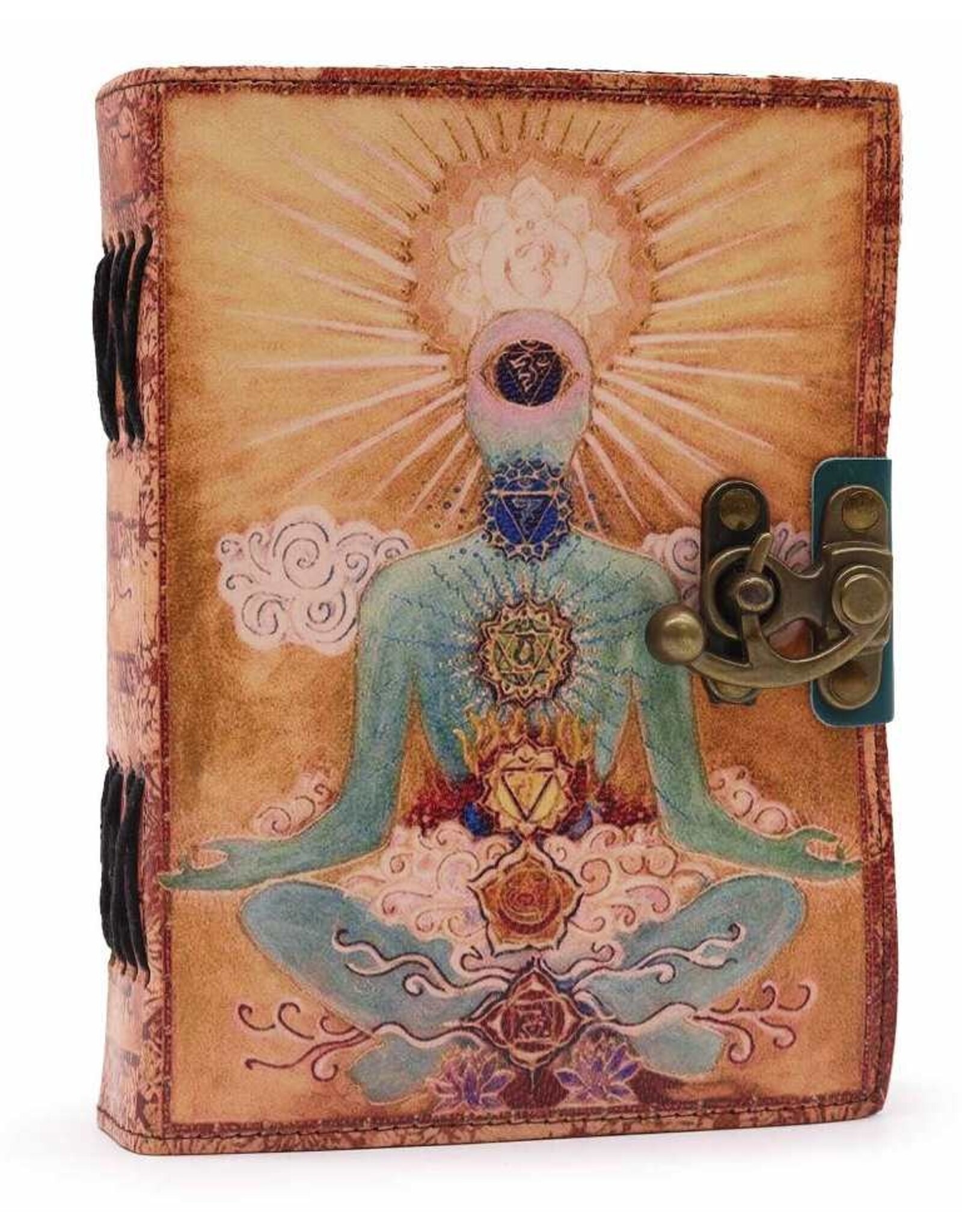 AWG Miscellaneous - Leather Journal Meditatieon Seven Chakras 18x13cm