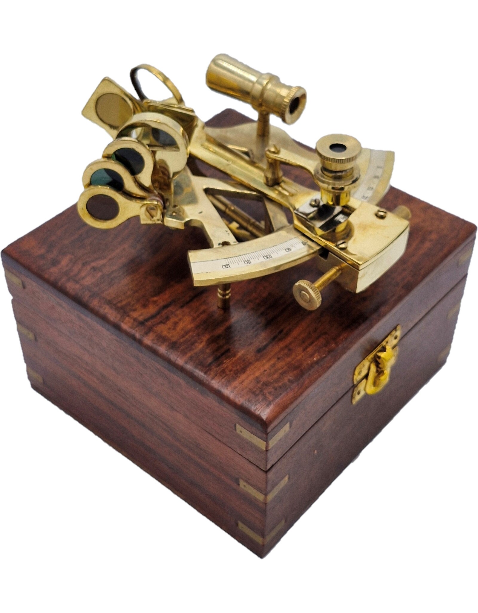 Trukado Miscellaneous - Sextant in wooden case - brass, small version