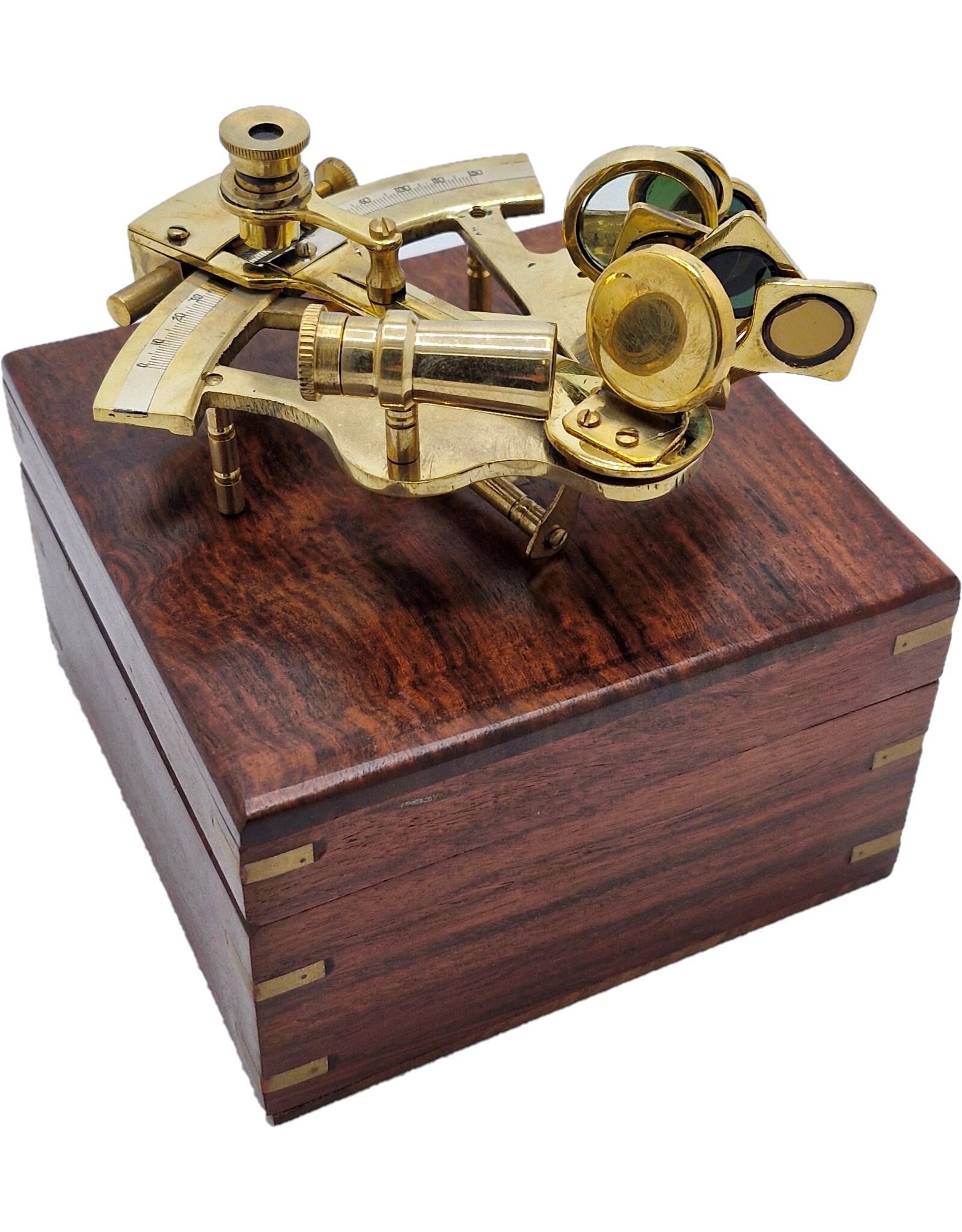 Trukado Miscellaneous - Sextant in houten kistje - messing, kleine versie