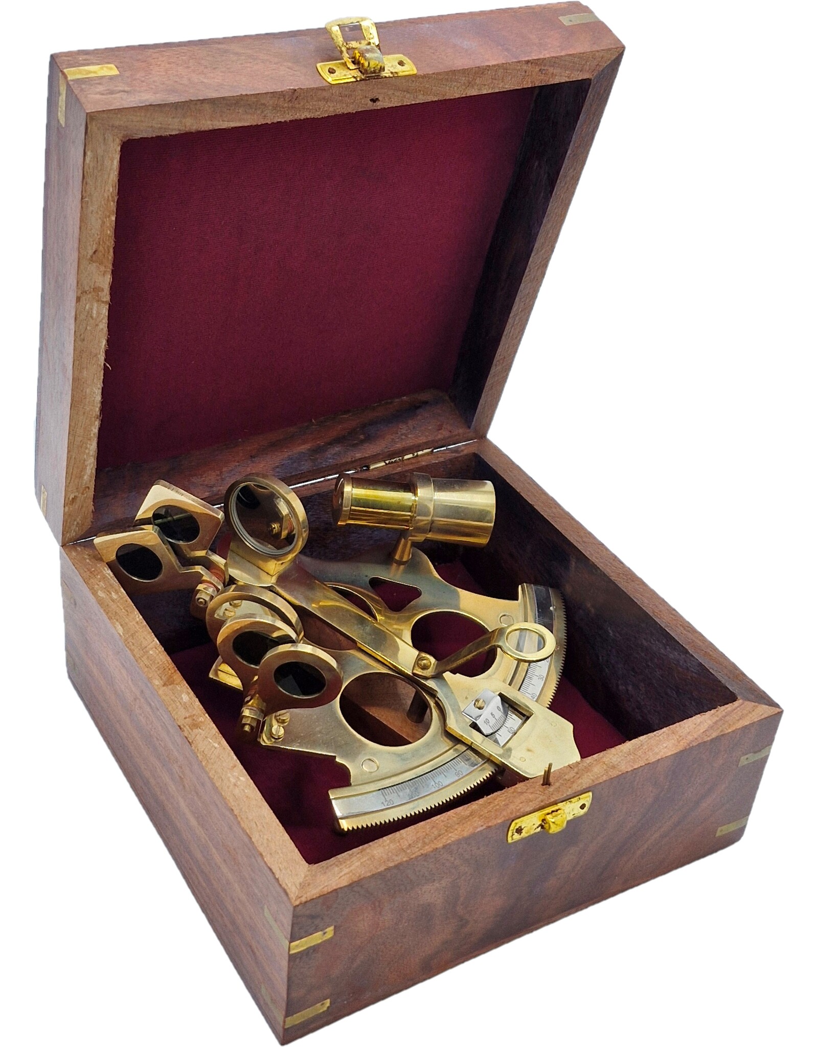 Trukado Miscellaneous - Sextant met houten kistje (massief messing)