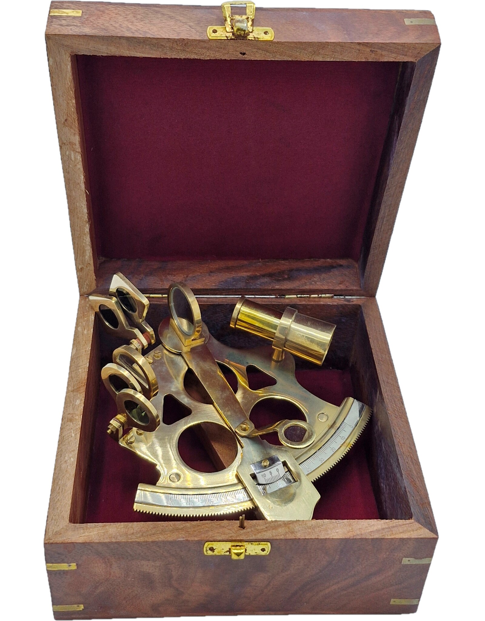 Trukado Miscellaneous - Sextant met houten kistje (massief messing)
