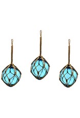 Trukado Miscellaneous - Visnet drijvers Glazen Bollen  Set Turquoiseblauw