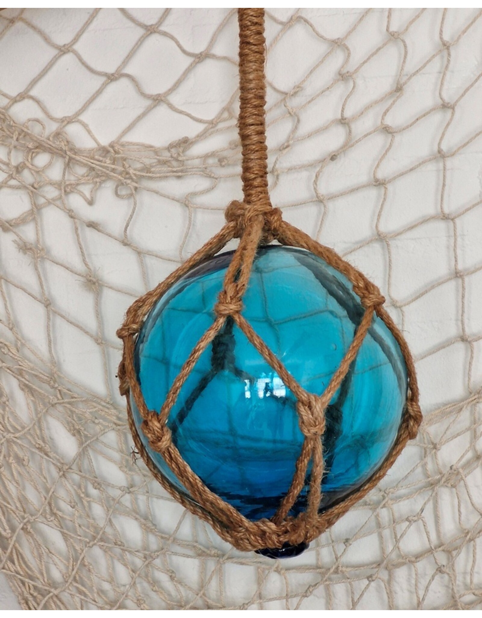 Trukado Miscellaneous - Visnet drijvers Glazen Bollen  Set Turquoiseblauw