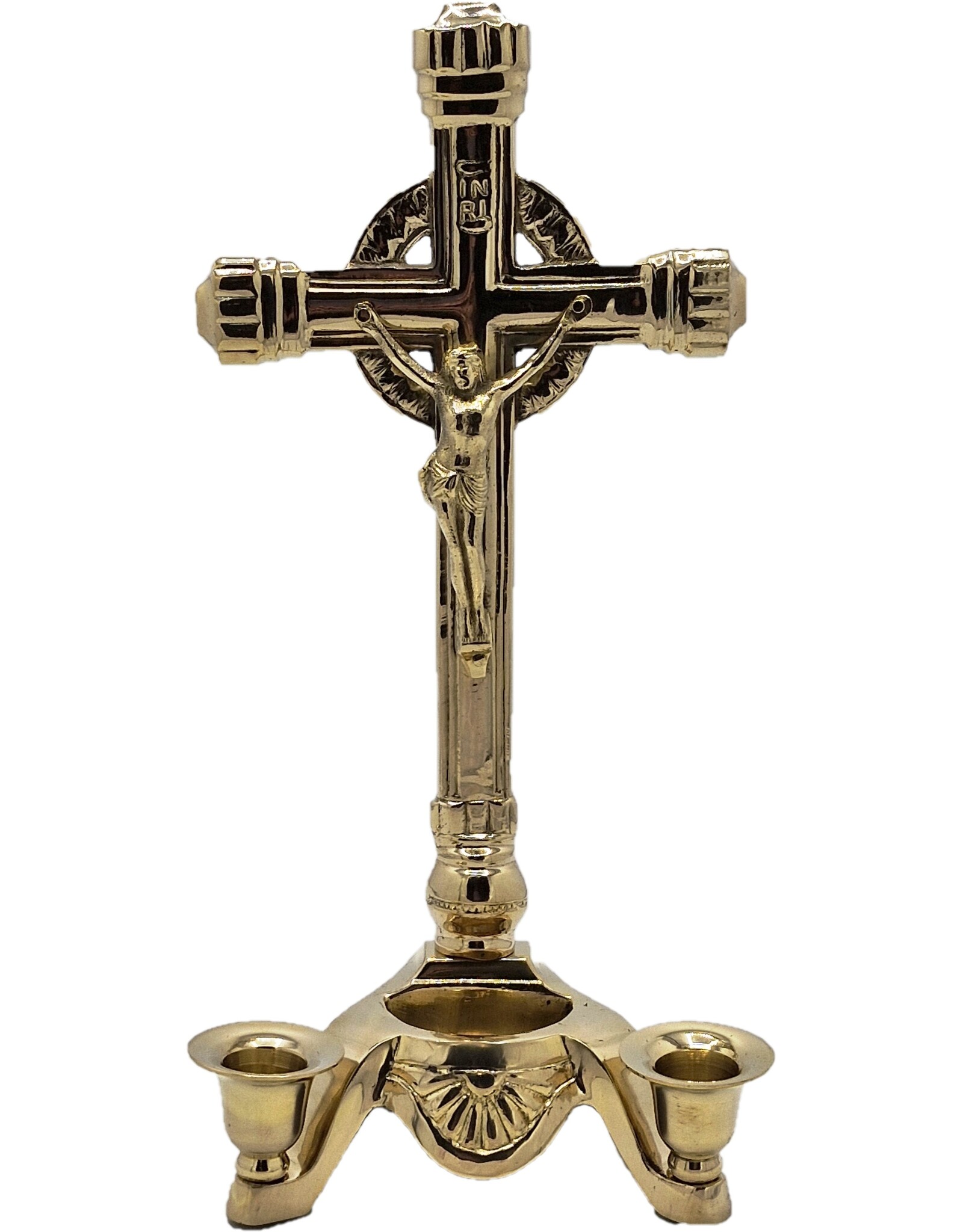SH Giftware & Lifestyle - Crucifix met  2 Kaarshouders messing