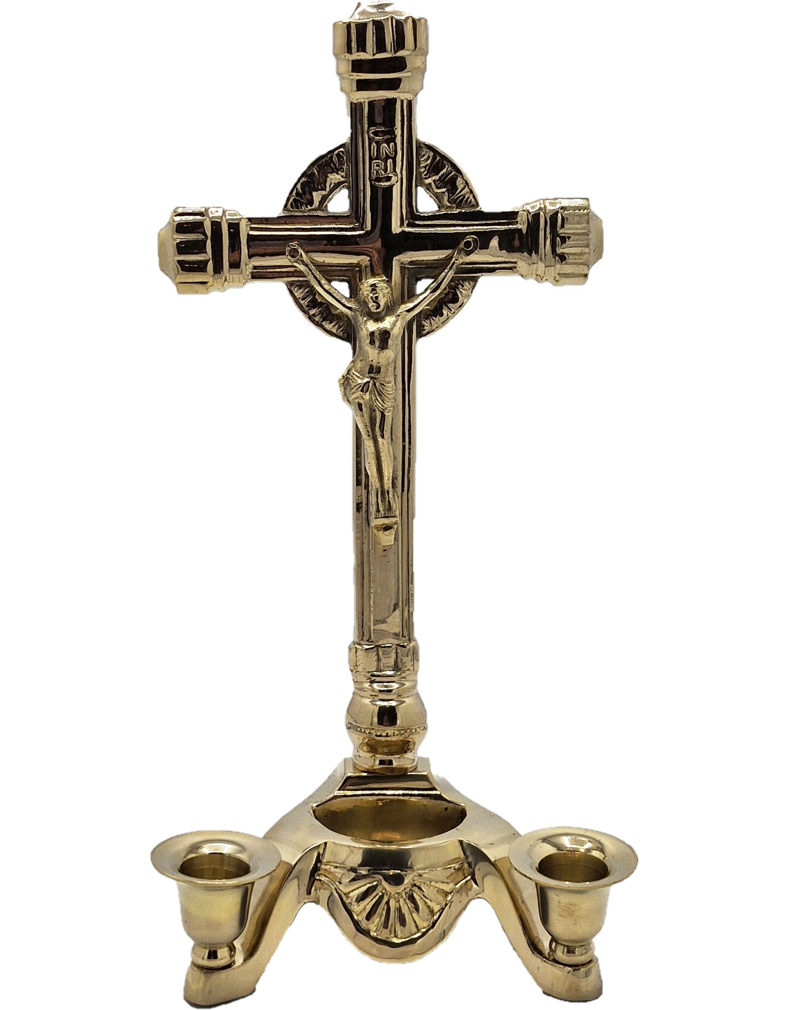 SH Giftware & Lifestyle - Crucifix met  2 Kaarshouders messing