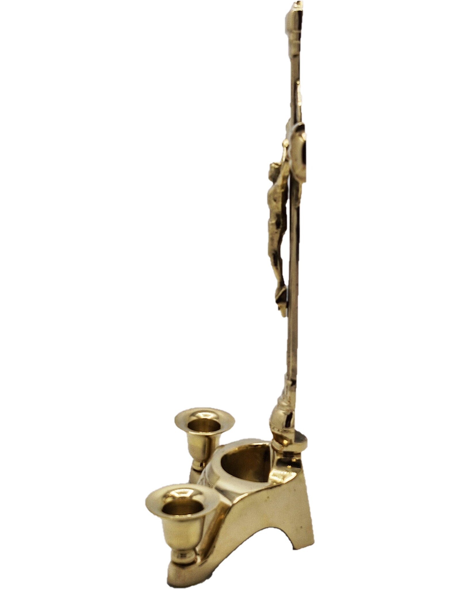 SH Giftware & Lifestyle - Crucifix met  2 Kaarshouders messing