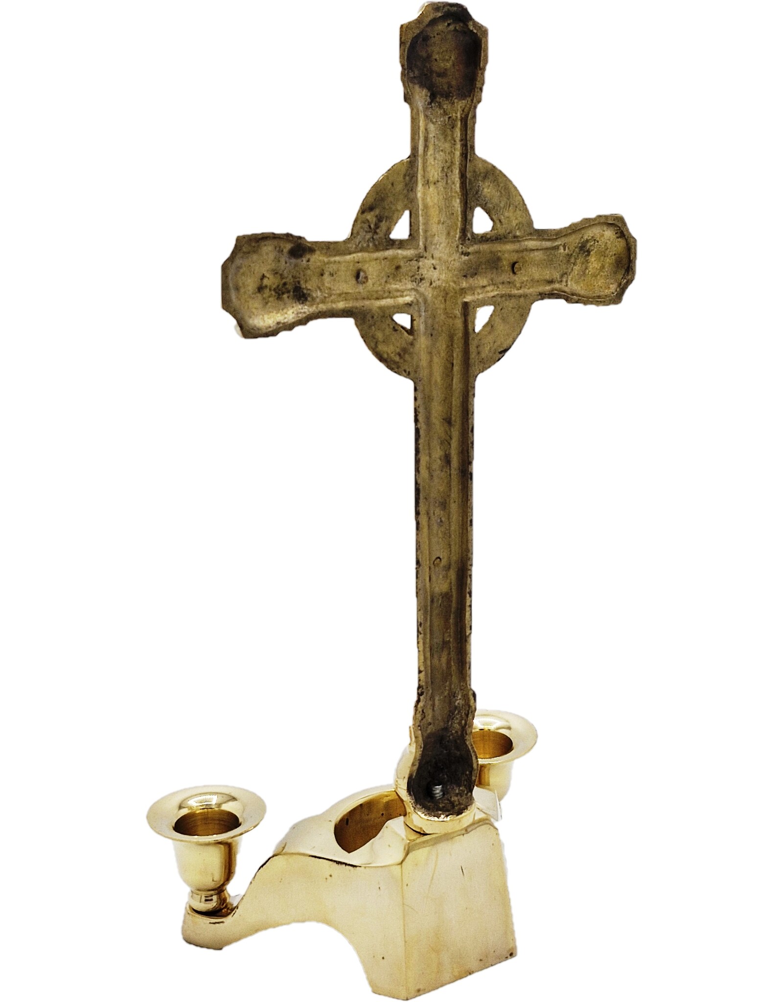 SH Giftware & Lifestyle - Crucifix met  2 Kaarshouders messing