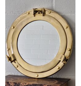 Trukado Porthole Wall Mirror, Brass Ø 28cm